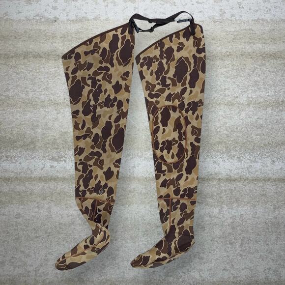 Vintage 90s Duck Hunting Camo Waders 36" Waterproof Woodland - Picture 2 of 10